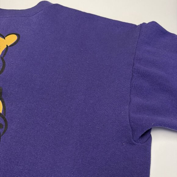 Vintage Winnie The Pooh Sweatshirt Oversized L Purple Crew Neck Cartoon 90s Y2K - Picture 10 of 16
